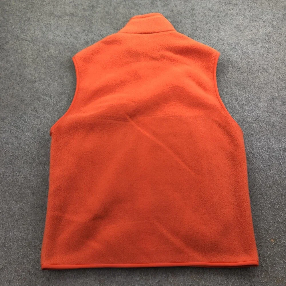 Patagonia Vest Mens Medium Orange Synchilla Fleece Full Zip Pockets Outdoor